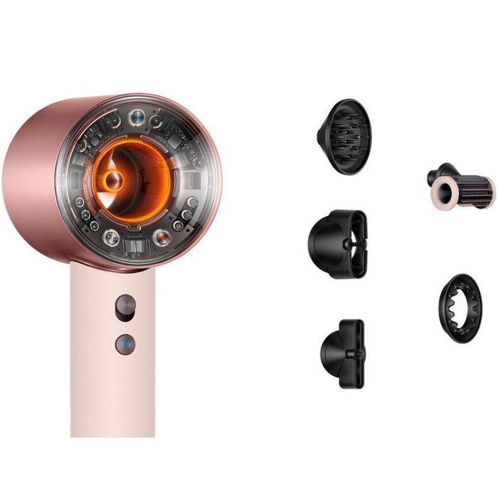 Dyson Secador Supersonic Nural - 1600W, Tecnología Iónica, Sensor Scalp Protect, Incluye Accesorios, Color Rosa Cerámico y Oro Rosa